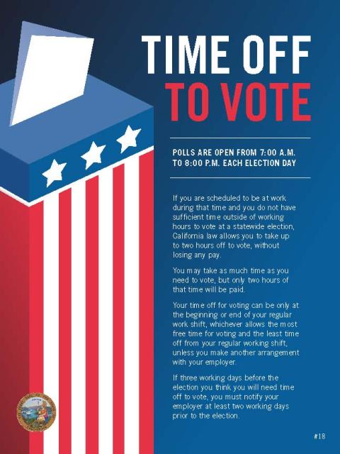 Time Off To Vote CA Election Code